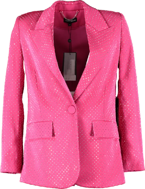 Nadine Merabi Hot Pink Embellished Kira Blazer UK S/M