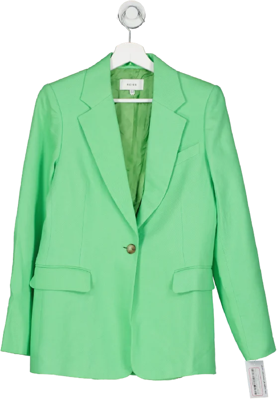 REISS Green Gracey Single Breasted Blazer UK 10