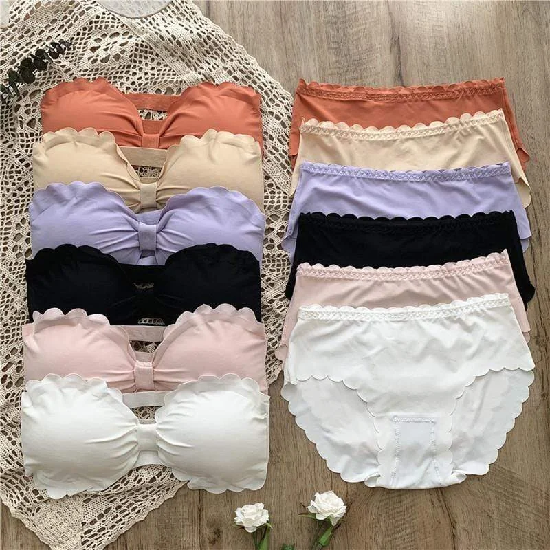 Women's Strapless Pure Color Crop Top