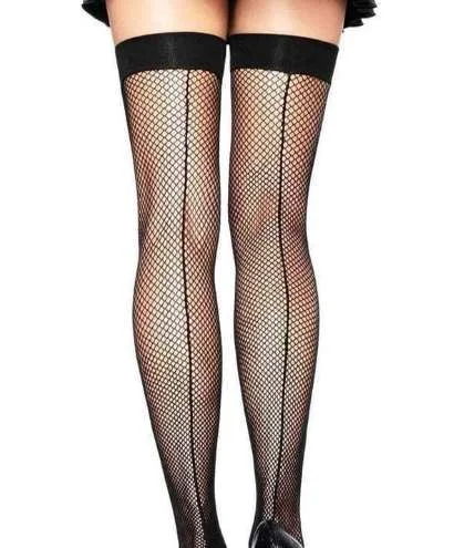 BT Q2119 PLUS SIZE SEAMED FISHNET STOCKINGS