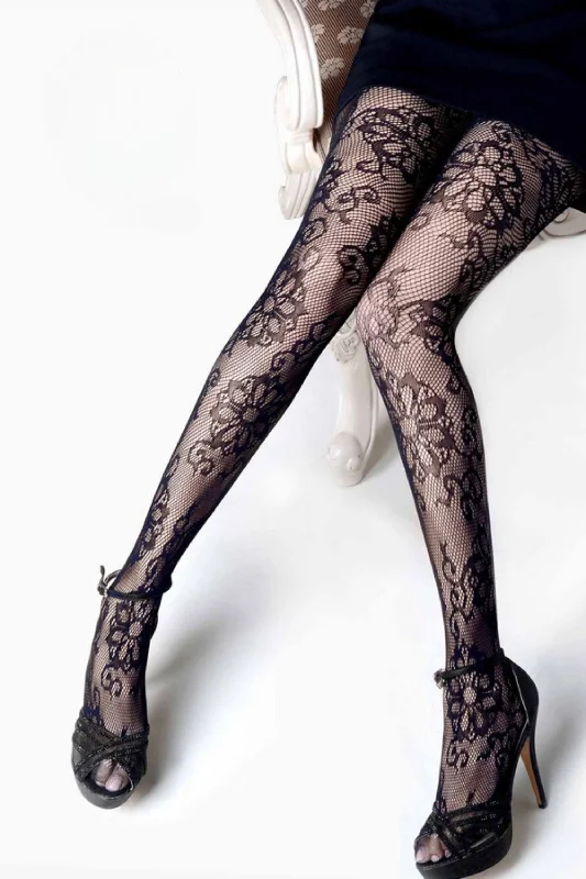 Plus Size Lady's Wildflower Fishnets