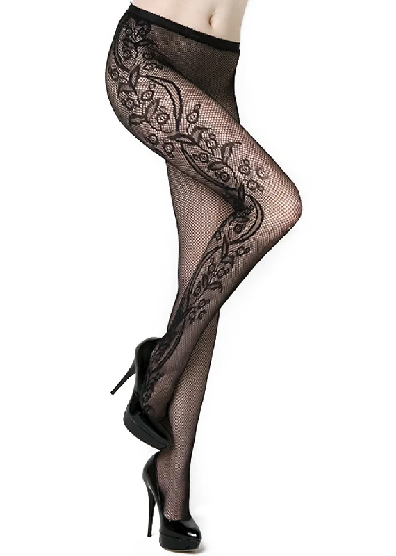 Side Floral Fishnet