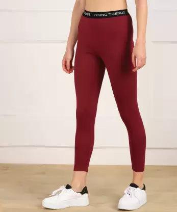 Women  3/4th/Calf Length Tights (Black, Maroon)