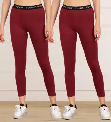 Women  3/4th/Calf Length Tights (Maroon)